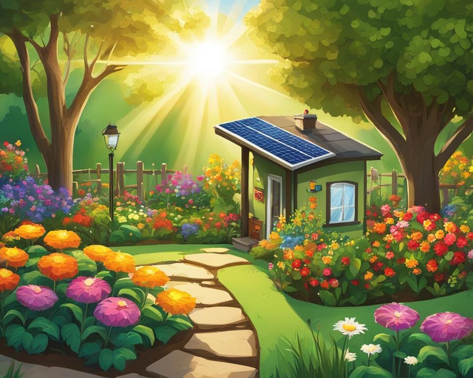 Zonne-energie gebruiken voor tuinverlichting en -gereedschap